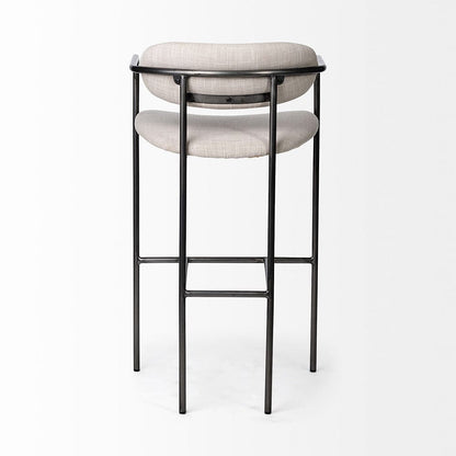 Mercana - Parker 30" Seat Height Beige Fabric Seat Gun Metal Grey Metal Bar Stool - 68563_CLOSEOUT view 3