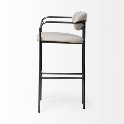 Mercana - Parker 30" Seat Height Beige Fabric Seat Gun Metal Grey Metal Bar Stool - 68563_CLOSEOUT view 4