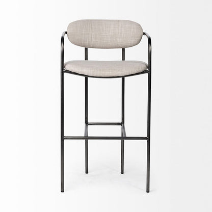 Mercana - Parker 30" Seat Height Beige Fabric Seat Gun Metal Grey Metal Bar Stool - 68563_CLOSEOUT view 5