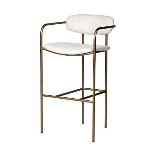 Mercana - Parker 30" Seat Height Cream Fabric Seat Gold Metal Bar Stool - 68564 view 1