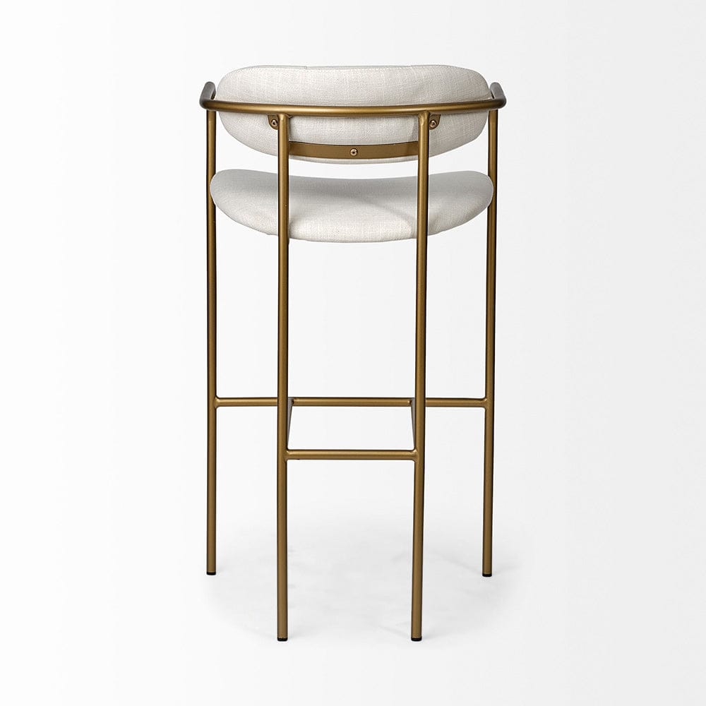 Mercana - Parker 30" Seat Height Cream Fabric Seat Gold Metal Bar Stool - 68564 view 3