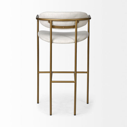 Mercana - Parker 30" Seat Height Cream Fabric Seat Gold Metal Bar Stool - 68564 view 3