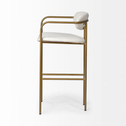 Mercana - Parker 30" Seat Height Cream Fabric Seat Gold Metal Bar Stool - 68564 view 4