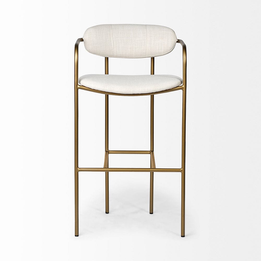 Mercana - Parker 30" Seat Height Cream Fabric Seat Gold Metal Bar Stool - 68564 view 5