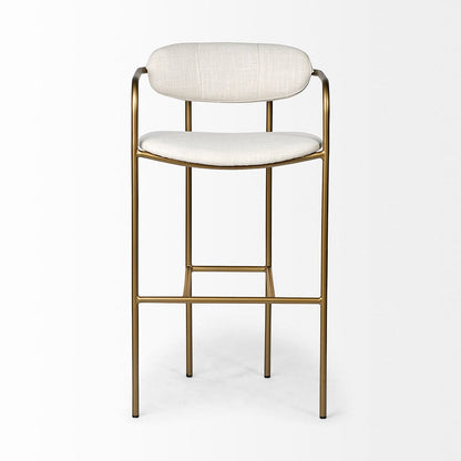 Mercana - Parker 30" Seat Height Cream Fabric Seat Gold Metal Bar Stool - 68564 view 5