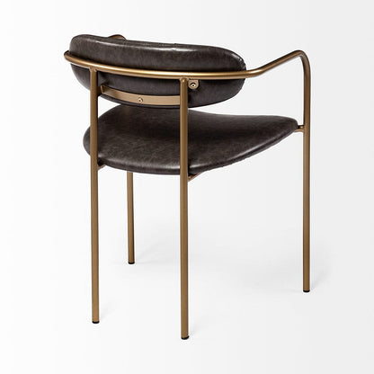 Mercana - Parker Brown Faux Leather Seat Gold Metal Dining Chair (Set of 2) - 69361 view 5