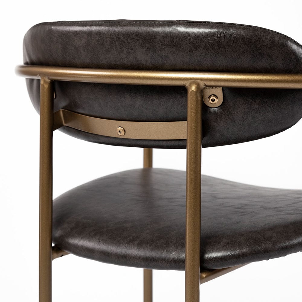 Mercana - Parker Brown Faux Leather Seat Gold Metal Dining Chair (Set of 2) - 69361 view 9