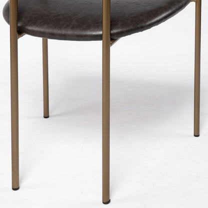 Mercana - Parker Brown Faux Leather Seat Gold Metal Dining Chair (Set of 2) - 69361 view 10