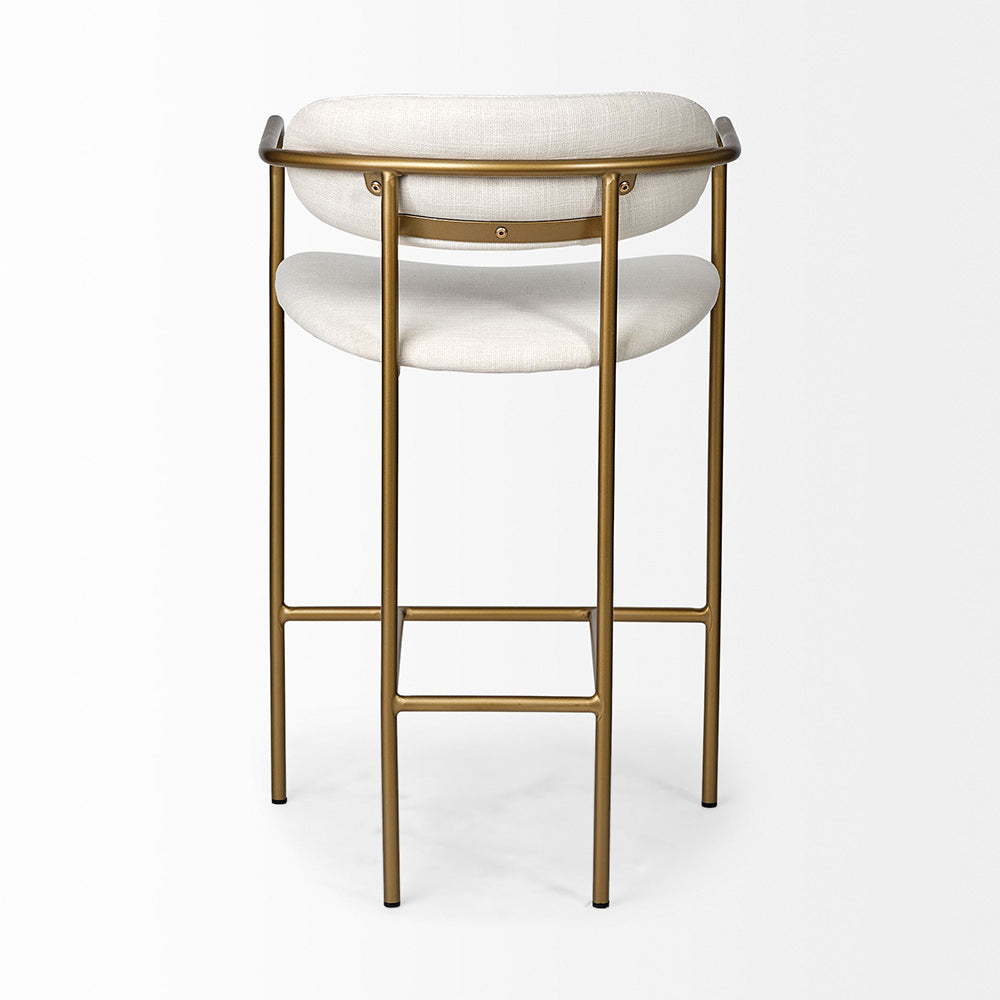 Mercana - Parker Cream Fabric Seat Gold Metal Counter Stool - 68562 view 3