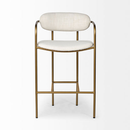 Mercana - Parker Cream Fabric Seat Gold Metal Counter Stool - 68562 view 5