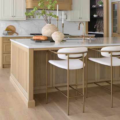 Mercana - Parker Cream Fabric Seat Gold Metal Counter Stool - 68562 view 10