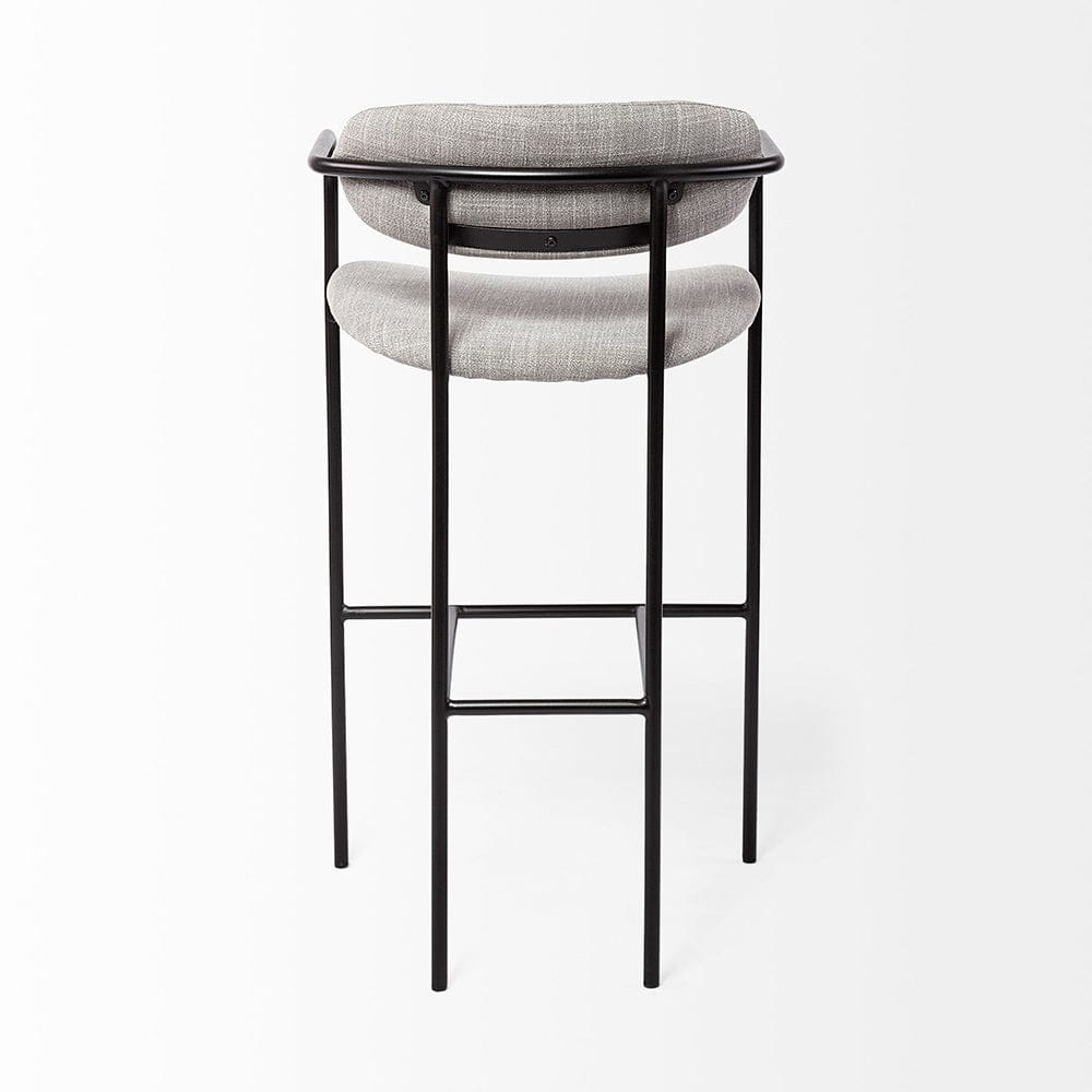 Mercana - Parker Gray Fabric Seat Black Metal Bar Stool - 69360_CLOSEOUT view 4
