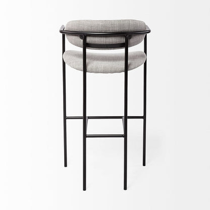Mercana - Parker Gray Fabric Seat Black Metal Bar Stool - 69360_CLOSEOUT view 4