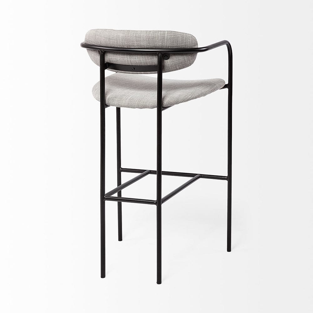 Mercana - Parker Gray Fabric Seat Black Metal Bar Stool - 69360_CLOSEOUT view 5