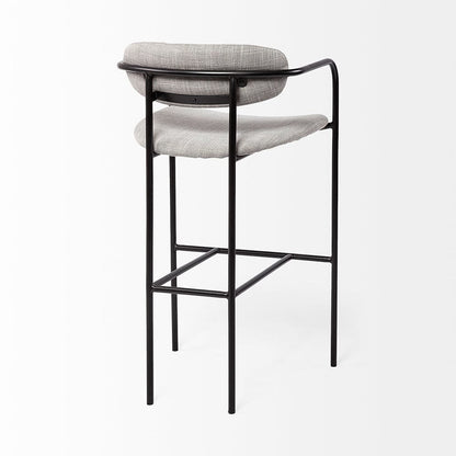 Mercana - Parker Gray Fabric Seat Black Metal Bar Stool - 69360_CLOSEOUT view 5