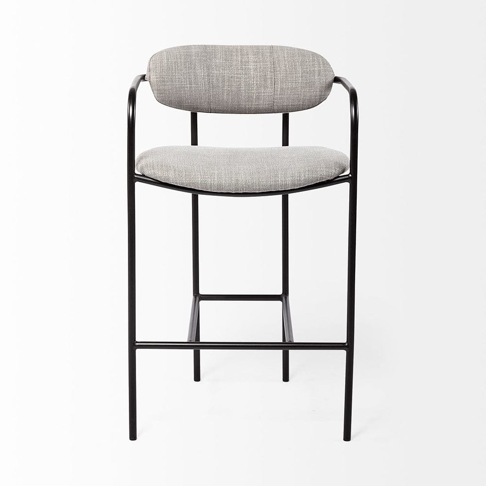 Mercana - Parker Gray Fabric Seat Black Metal Counter Stool - 69359_CLOSEOUT view 2