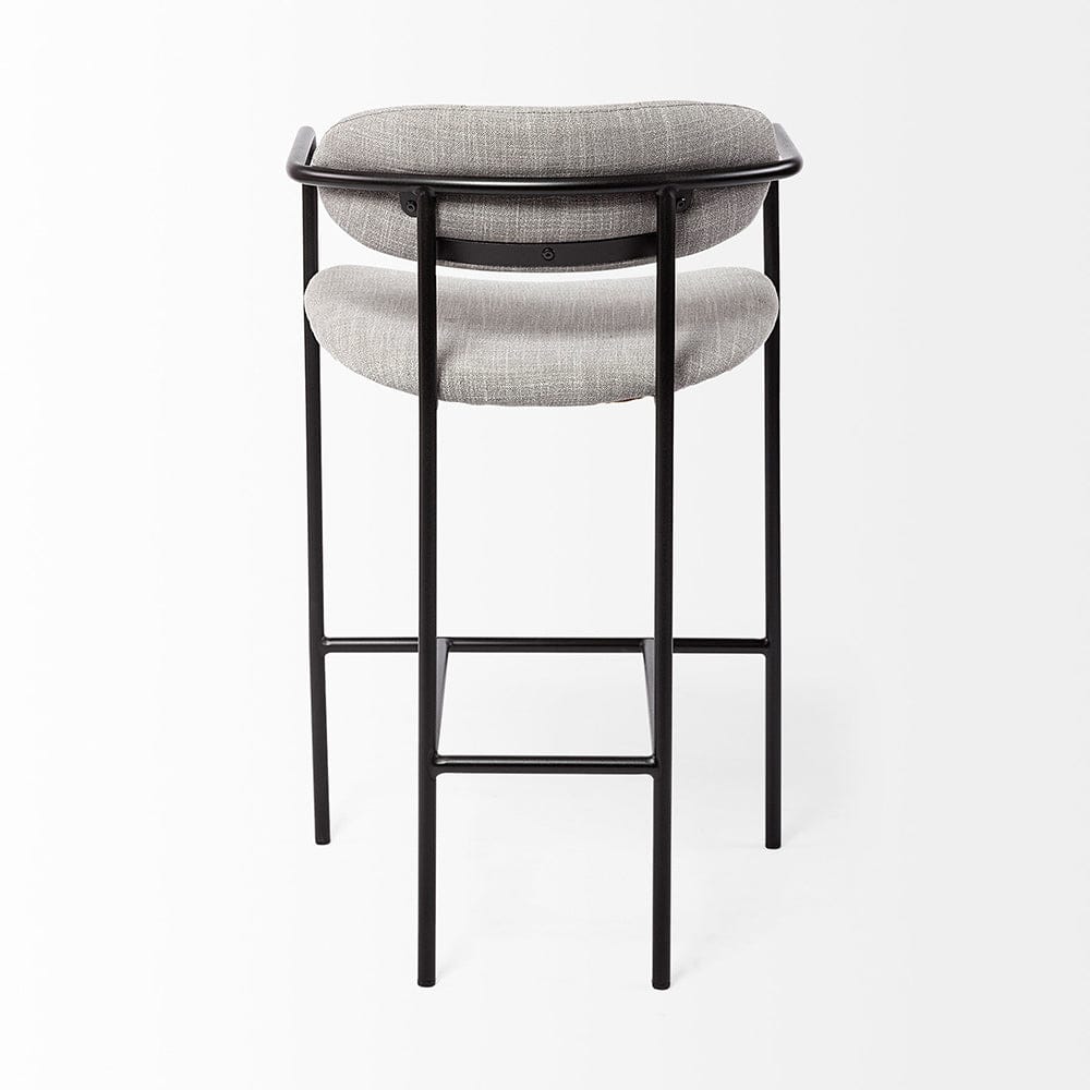 Mercana - Parker Gray Fabric Seat Black Metal Counter Stool - 69359_CLOSEOUT view 4