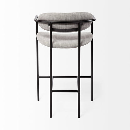 Mercana - Parker Gray Fabric Seat Black Metal Counter Stool - 69359_CLOSEOUT view 4