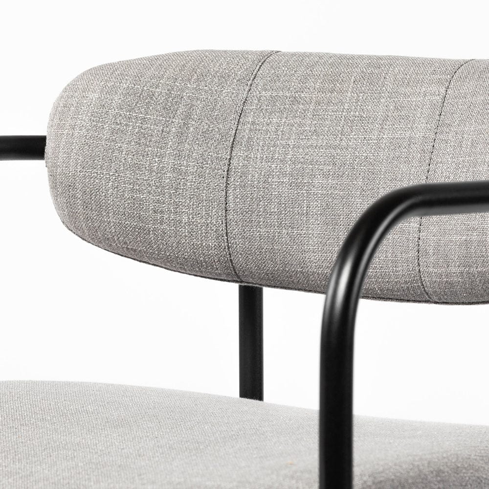 Mercana - Parker Gray Fabric Seat Black Metal Counter Stool - 69359_CLOSEOUT view 6