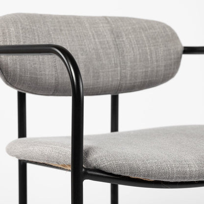 Mercana - Parker Gray Fabric Seat Black Metal Counter Stool - 69359_CLOSEOUT view 7