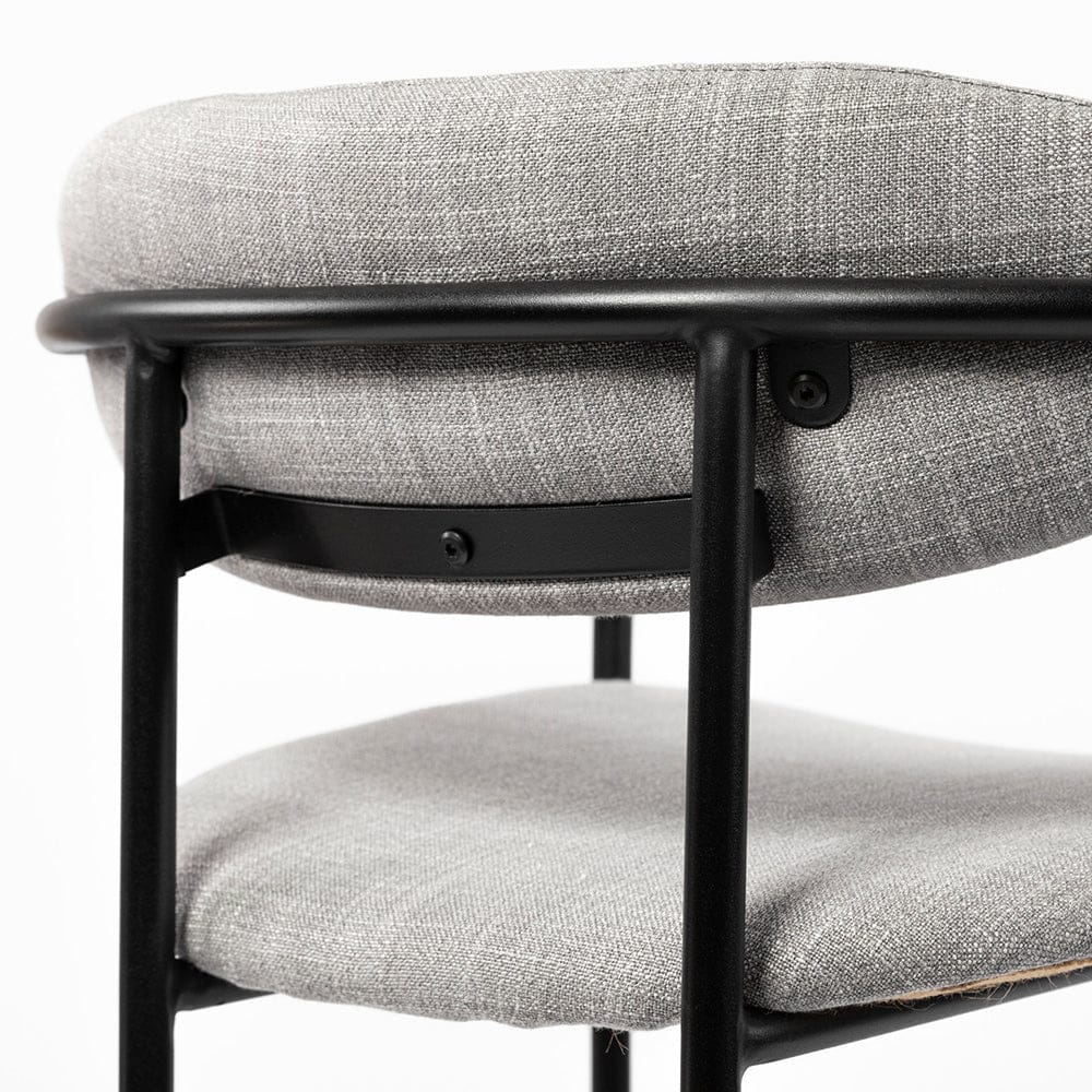 Mercana - Parker Gray Fabric Seat Black Metal Counter Stool - 69359_CLOSEOUT view 9