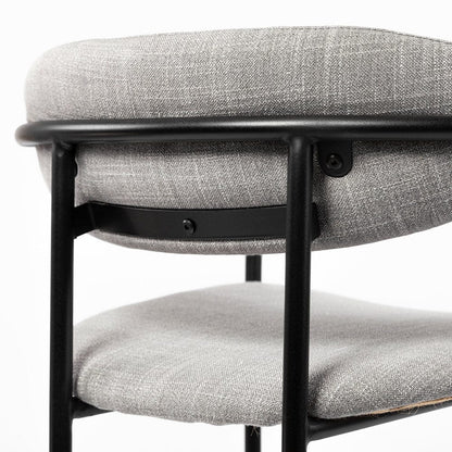Mercana - Parker Gray Fabric Seat Black Metal Counter Stool - 69359_CLOSEOUT view 9