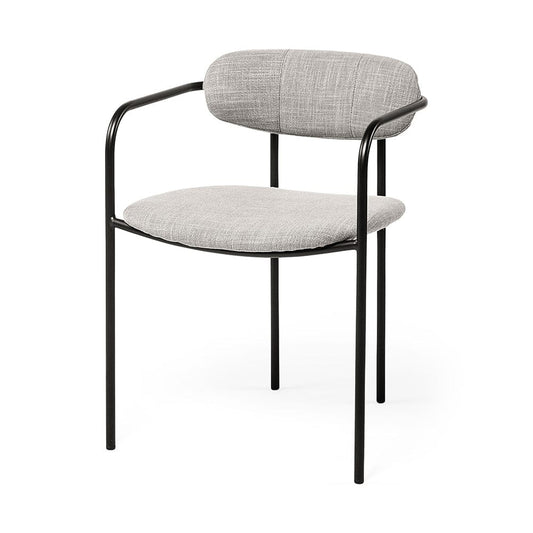 Mercana - Parker Gray Fabric Seat Black Metal Dining Chair (Set of 2) - 69358 view 1