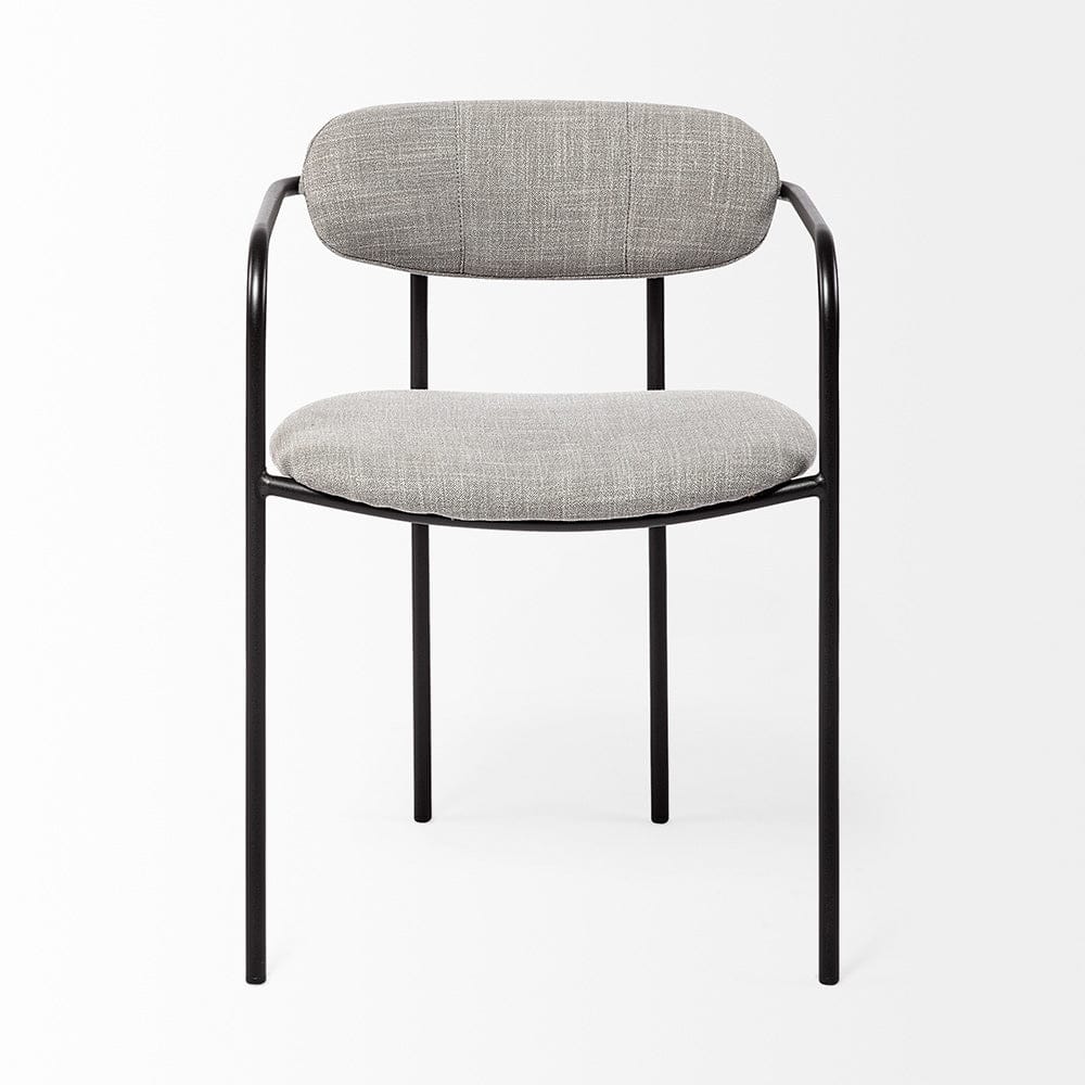 Mercana - Parker Gray Fabric Seat Black Metal Dining Chair (Set of 2) - 69358 view 2