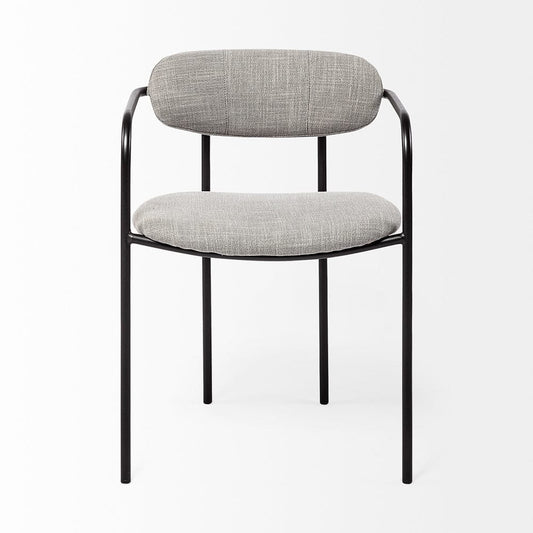 Mercana - Parker Gray Fabric Seat Black Metal Dining Chair (Set of 2) - 69358 view 2