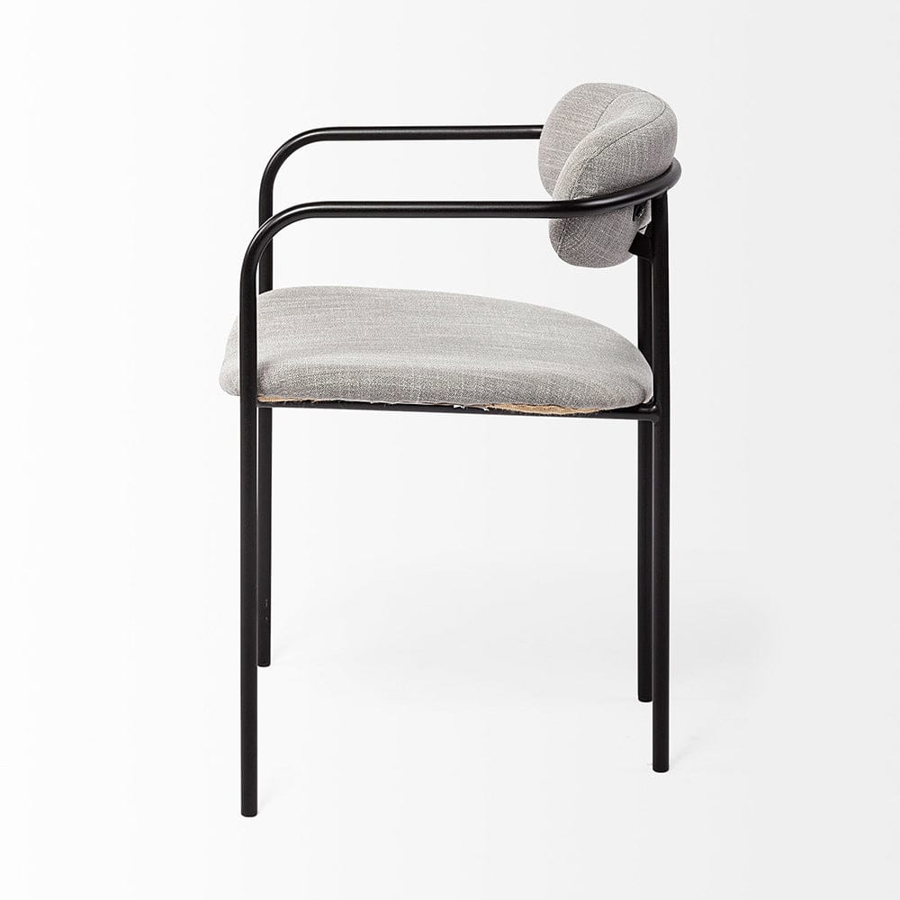 Mercana - Parker Gray Fabric Seat Black Metal Dining Chair (Set of 2) - 69358 view 3