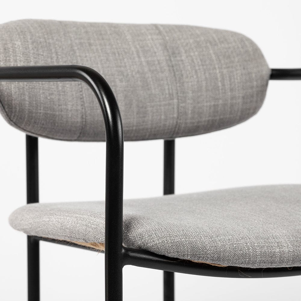 Mercana - Parker Gray Fabric Seat Black Metal Dining Chair (Set of 2) - 69358 view 7
