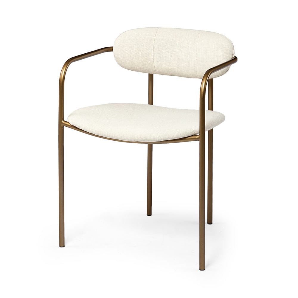 Mercana - Parker I Cream Fabric Seat Gold Metal Frame Dining Chair (Set of 2) - 68310 view 1