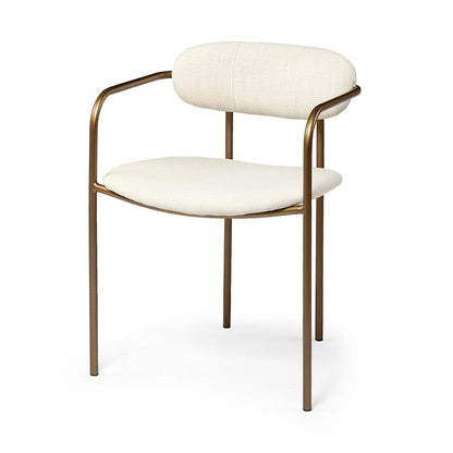 Mercana - Parker I Cream Fabric Seat Gold Metal Frame Dining Chair (Set of 2) - 68310 view 1