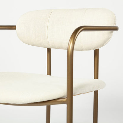 Mercana - Parker I Cream Fabric Seat Gold Metal Frame Dining Chair (Set of 2) - 68310 view 2