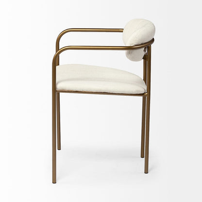 Mercana - Parker I Cream Fabric Seat Gold Metal Frame Dining Chair (Set of 2) - 68310 view 3