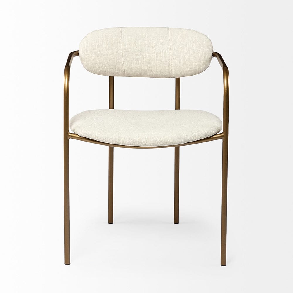Mercana - Parker I Cream Fabric Seat Gold Metal Frame Dining Chair (Set of 2) - 68310 view 4