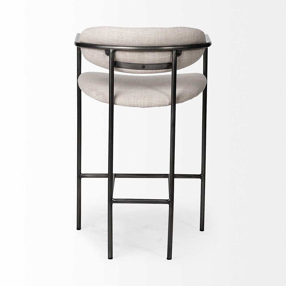 Mercana - Parker II Beige Fabric Seat Gun Metal Grey Metal Counter Stool - 68561_CLOSEOUT view 3