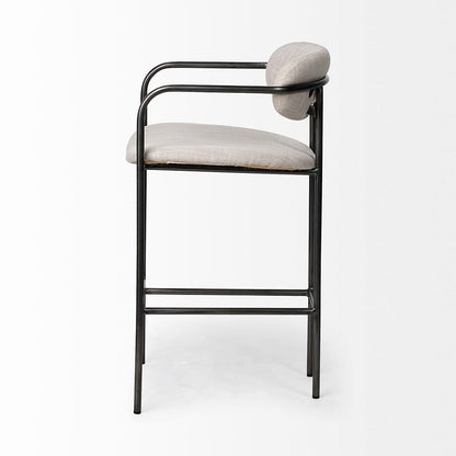 Mercana - Parker II Beige Fabric Seat Gun Metal Grey Metal Counter Stool - 68561_CLOSEOUT view 4
