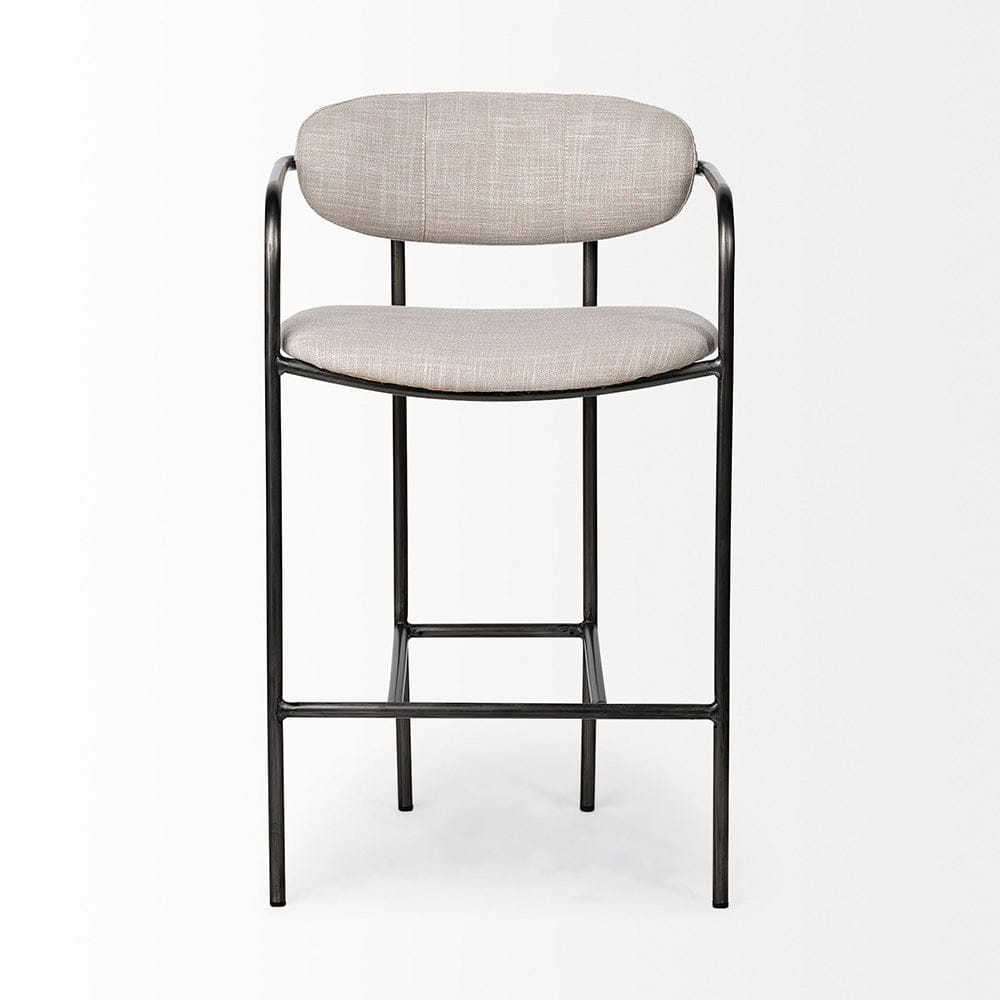 Mercana - Parker II Beige Fabric Seat Gun Metal Grey Metal Counter Stool - 68561_CLOSEOUT view 5