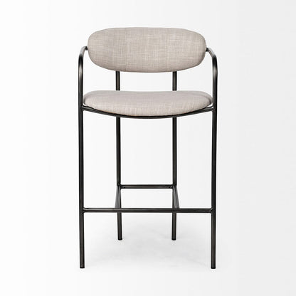 Mercana - Parker II Beige Fabric Seat Gun Metal Grey Metal Counter Stool - 68561_CLOSEOUT view 5