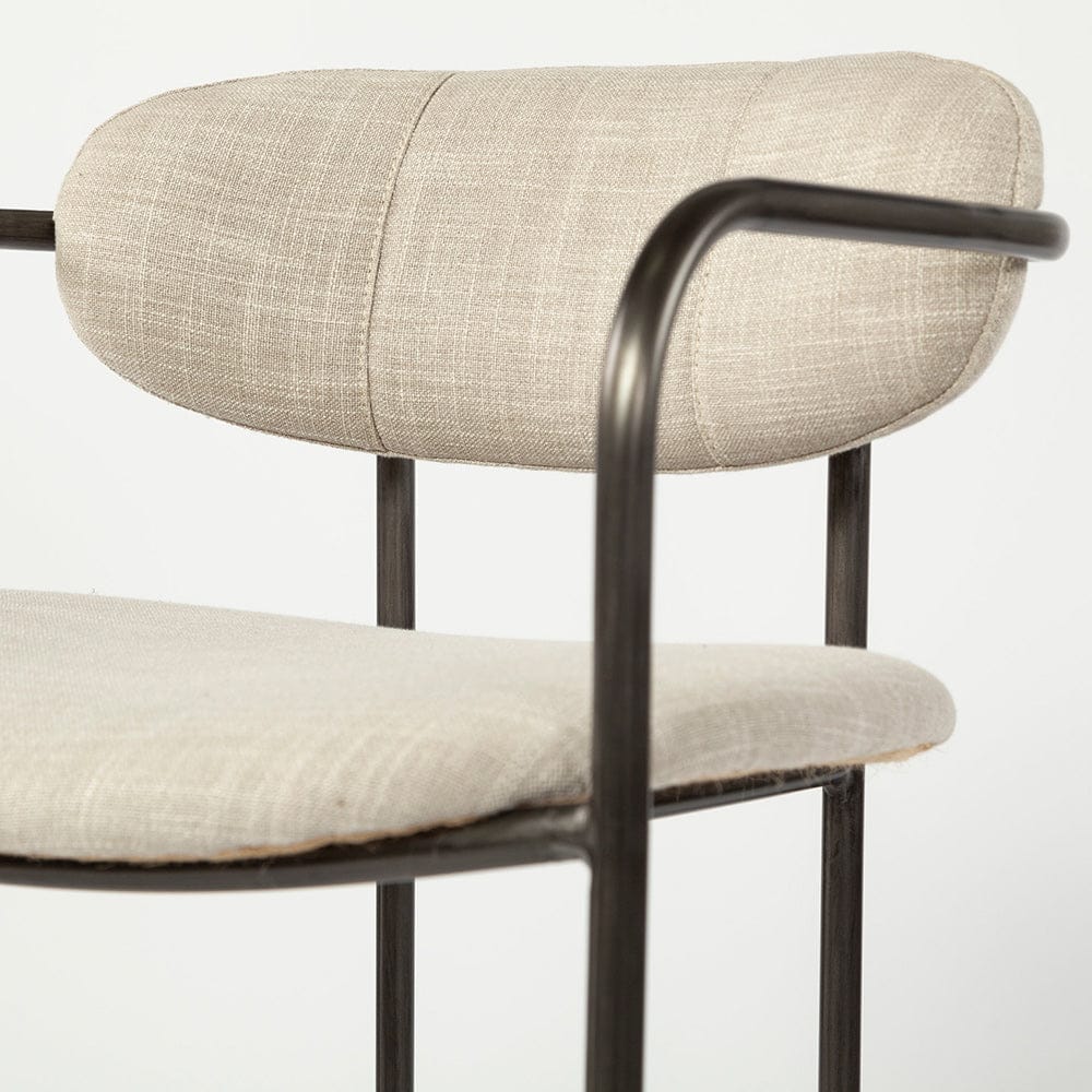 Mercana - Parker II Beige Fabric Seat Gun Metal Grey Metal Counter Stool - 68561_CLOSEOUT view 6