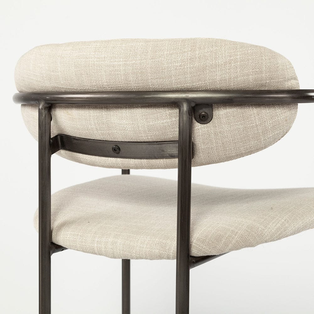 Mercana - Parker II Beige Fabric Seat Gun Metal Grey Metal Counter Stool - 68561_CLOSEOUT view 7