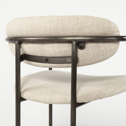 Mercana - Parker II Beige Fabric Seat Gun Metal Grey Metal Counter Stool - 68561_CLOSEOUT view 7