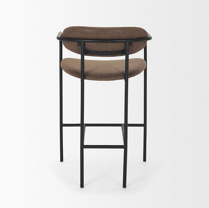 Mercana - Parker Muted Brown Faux Leather w/ Black Metal Counter Stool - 70780_CLOSEOUT view 4