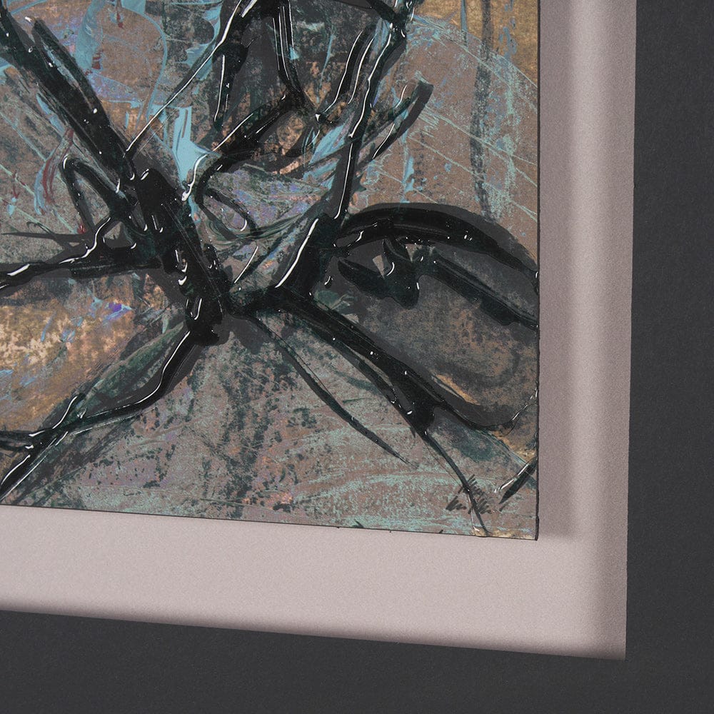Mercana - Passtime IV by Mercana Studio a Hand Embelished Textured Framed Art Print Matted under Glass - 15423 view 6
