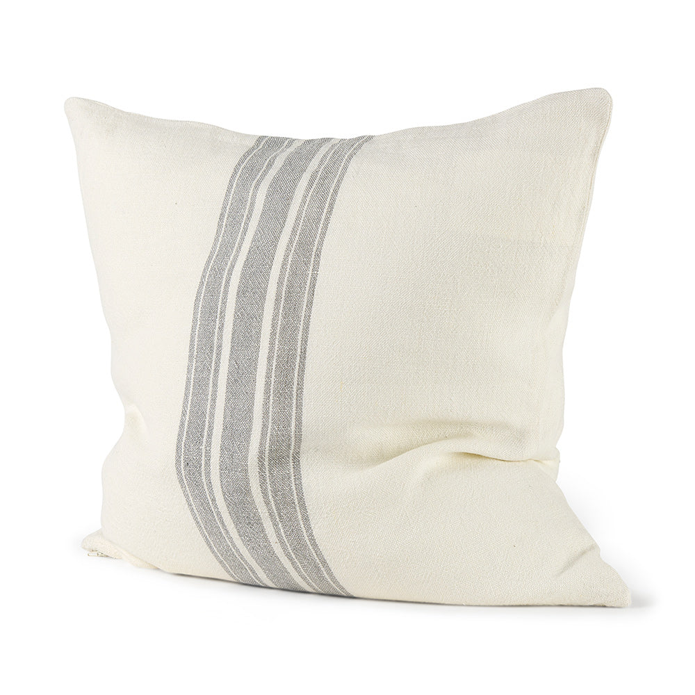 Mercana - Patrice 22 x 22 Cream With Gray Stripes Decorative Pillow Cover - 68871 view 1