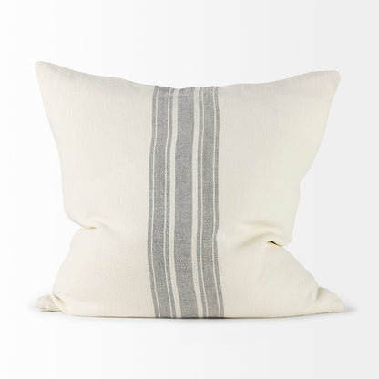Mercana - Patrice 22 x 22 Cream With Gray Stripes Decorative Pillow Cover - 68871 view 2
