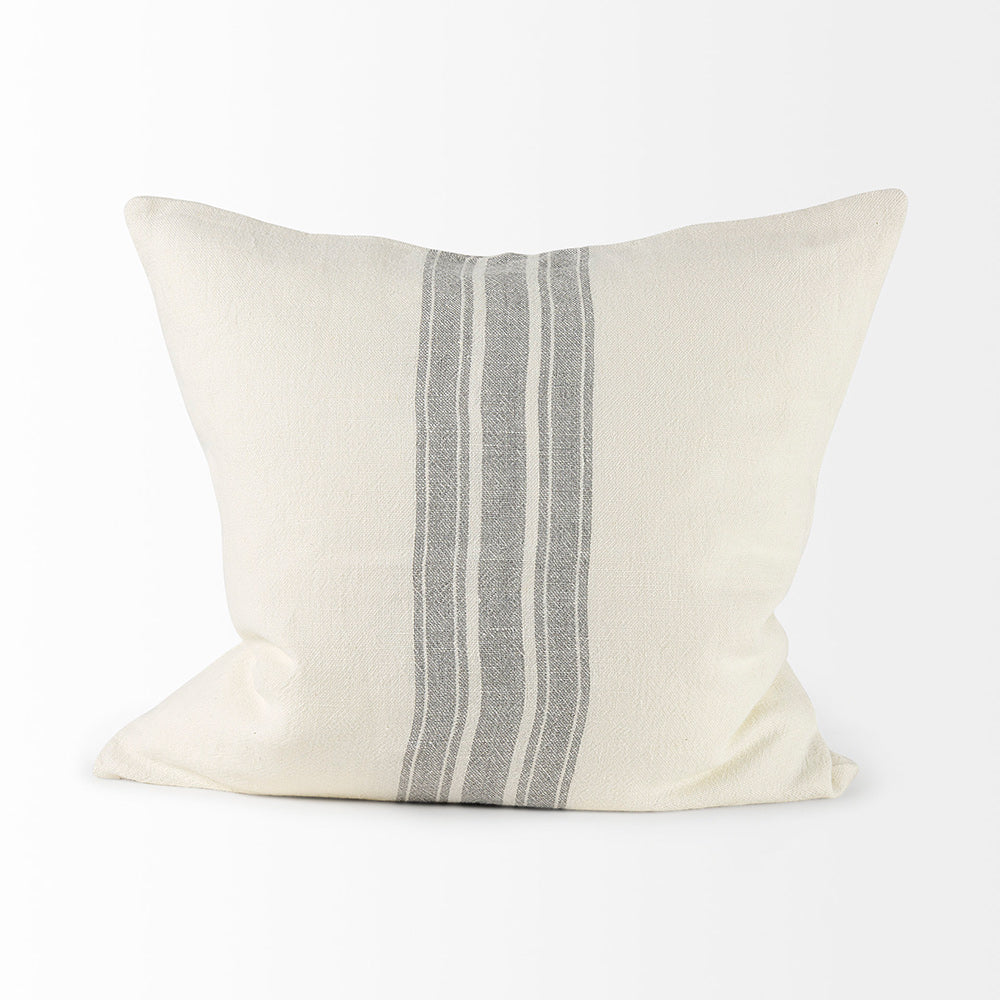 Mercana - Patrice 22 x 22 Cream With Gray Stripes Decorative Pillow Cover - 68871 view 4