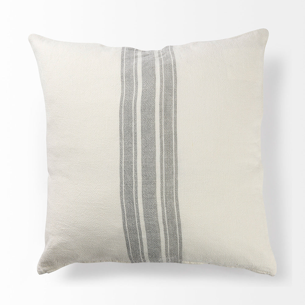 Mercana - Patrice 22 x 22 Cream With Gray Stripes Decorative Pillow Cover - 68871 view 5