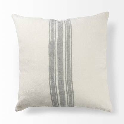 Mercana - Patrice 22 x 22 Cream With Gray Stripes Decorative Pillow Cover - 68871 view 5